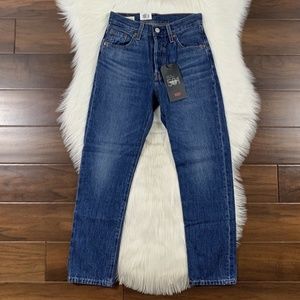 Levi's 501 Original Crop Straight Leg Denim Jeans